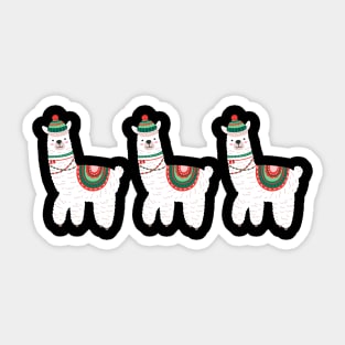 Festive Llamas Sticker